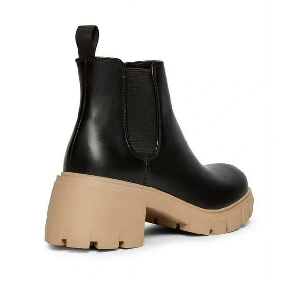 Steve Madden Howler Women Black & Tan Chelsea Lug Sole Ankle Boots Size 9.5 NEW - Picture 4 of 13